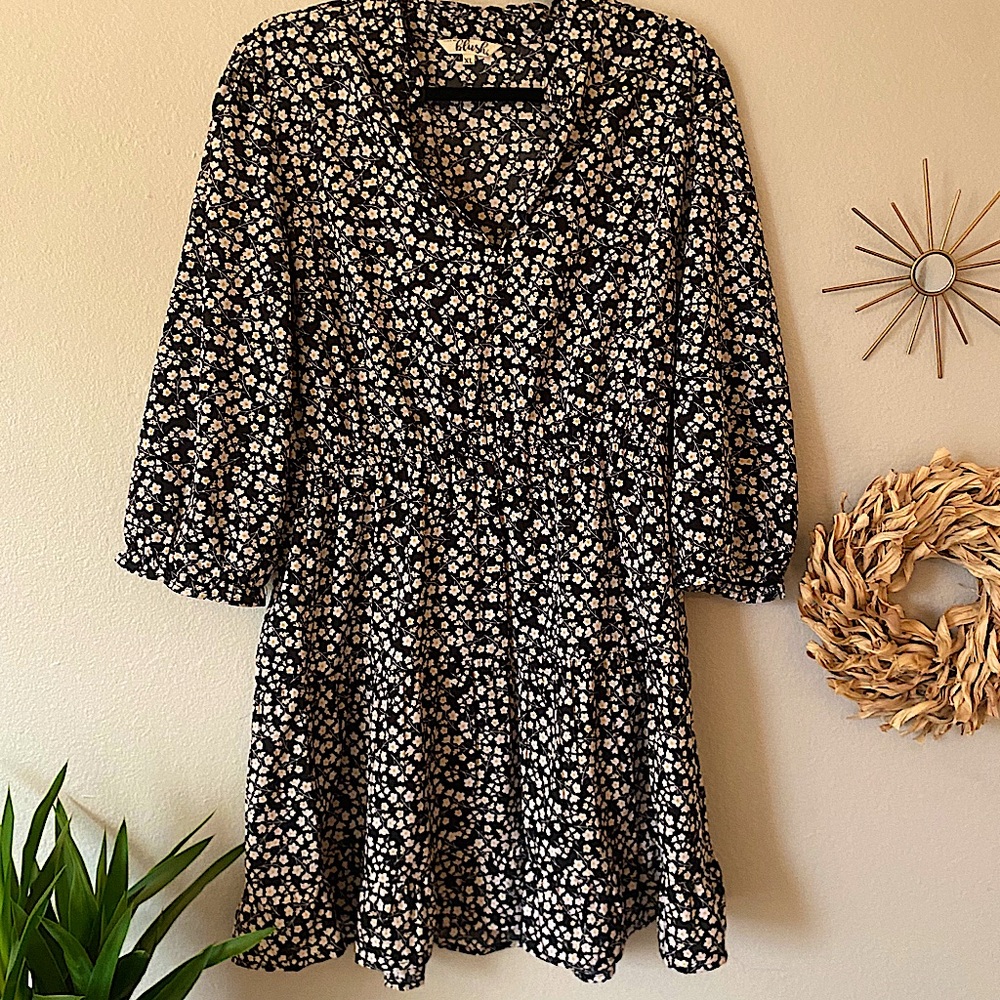 Floral Long Sleeve Dress XL